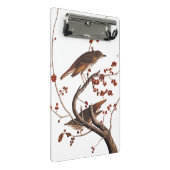 Hermit Thrush Audubon Bird mit Red Berries Mini Klemmbrett (Schrägansicht)