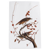 Hermit Thrush Audubon Bird mit Red Berries Mittlere Geschenktüte (Vorderseite)