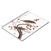 Hermit Thrush Audubon Bird mit Red Berries Notizblock (Linke Seite)