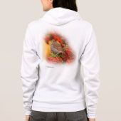 Hermit Thrush Songbird auf Scarlet Firethorn Hoodie (Rückseite)