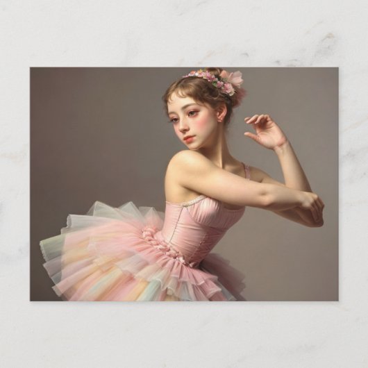 Hermosa bailarina romántica con dulces colores postkarte (Vorderseite)