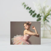 Hermosa bailarina romántica con dulces colores postkarte (Stehend Vorderseite)