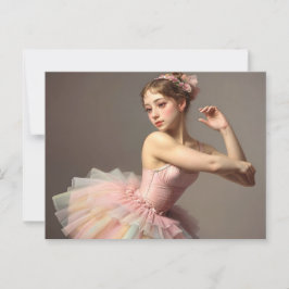 Hermosa bailarina romántica con dulces colores postkarte