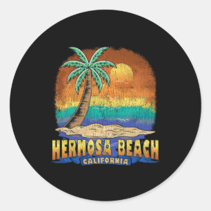 Hermosa Beach California Vintag beängstigend Souve Runder Aufkleber