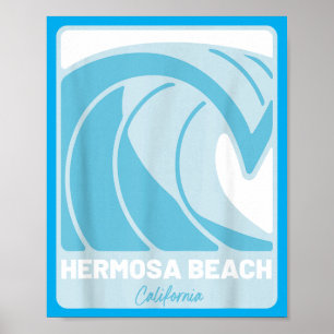 Hermosa Beach Kalifornien Ca Wellen Urlaubs-Souven Poster