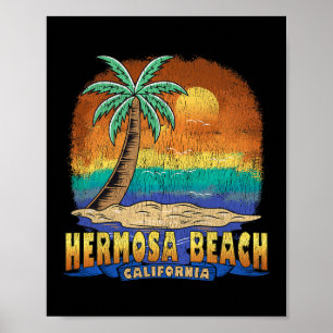 Hermosa Beach Kalifornien Vintage abgenutzt Andenk Poster