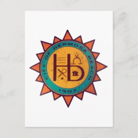 Hermosa Beach Siegel Postkarte (Vorderseite)