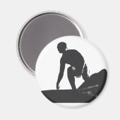 Hermosa Beach Surfer Magnet (Vorderseite/Rückseite)