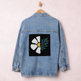 Hermosa flor abstracta jeansjacke