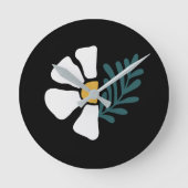 Hermosa flor abstracta runde wanduhr (Vorderseite)