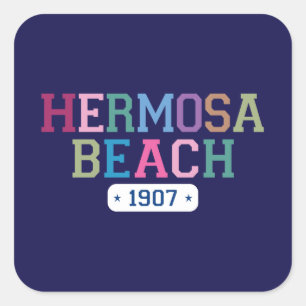 Hermosa Strand 1907 Quadratischer Aufkleber