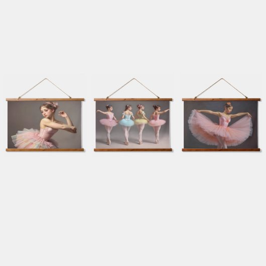 Hermosas bailarinas con dulces colores Tapiz Wandteppich Mit Holzrahmen (Dreifach)