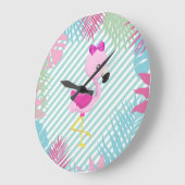 Hermoso Reloj Flamenco Rosa para Personalizar Große Wanduhr (Winkel)