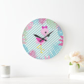 Hermoso Reloj Flamenco Rosa para Personalizar Große Wanduhr (Zuhause)