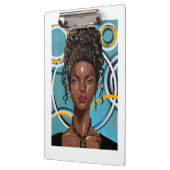 Hermoso retrato colorido de una mujer afro klemmbrett (Links)