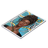 Hermoso retrato colorido de una mujer afro notizblock (Linke Seite)