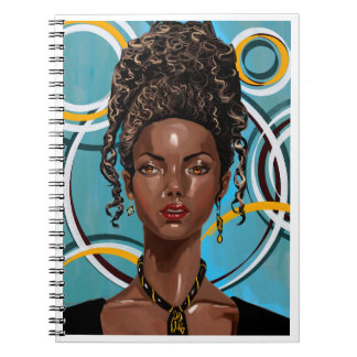 Hermoso retrato colorido de una mujer afro notizblock