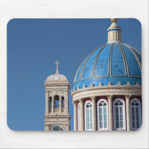Hermoupolis, Syros-Insel, Griechenland. Blaue Kupp Mousepad