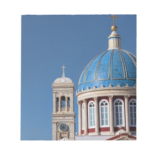 Hermoupolis, Syros Island, Griechenland. Blaue Kup Notizblock (Vorderseite)