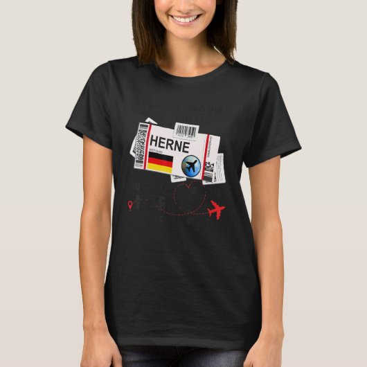 Herne Girl Herne Boarding Pass Herne T-Shirt (Vorderseite)