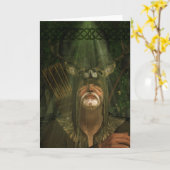 Herne The Hunter - Fantasy Art Greeting Card Karte (Gelbe Blume)