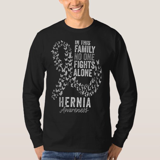 Hernia Awareness Month Butterfells White Ribbon T-Shirt (Vorderseite)
