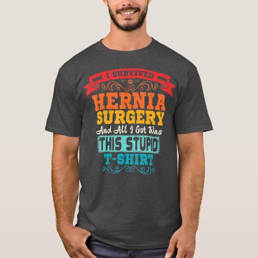 Hernia Operation Retro Survivor Post Erholung T-Shirt (Vorderseite)