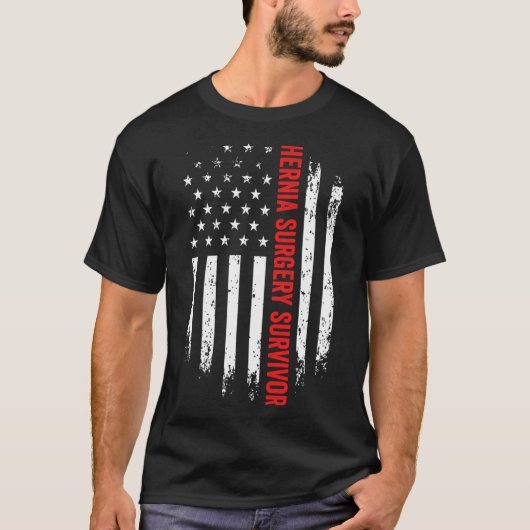 Hernia Operation Survivor American Flag Erholung h T-Shirt (Vorderseite)