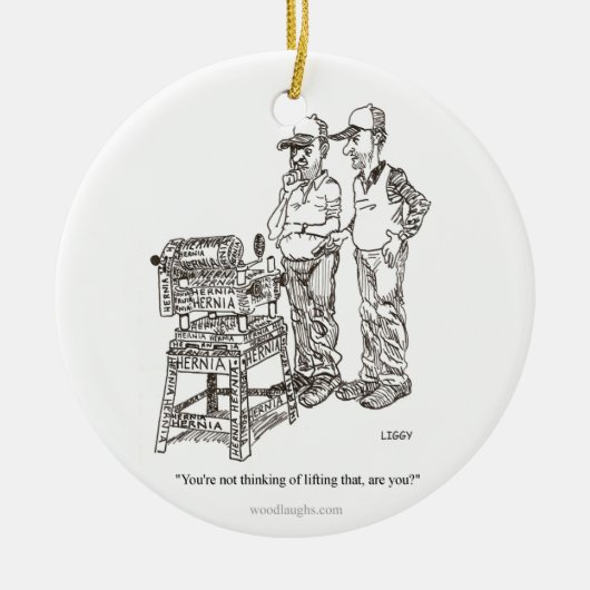 Hernie-Cartoon-Verzierung (rund, oval, Quadrat) Keramik Ornament (Vorne)