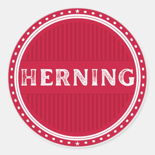 Herning City Pride Emblem – Danish Identity Runder Aufkleber (Vorderseite)