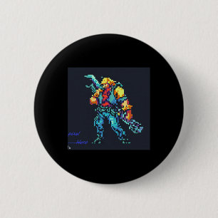 Hero (90er Jahre Retro Video Game Pixel Style Art) Button