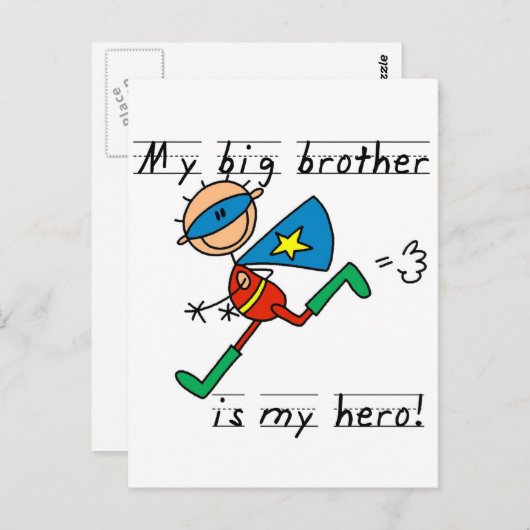 Hero Big Brother Tshirts und Geschenke Postkarte (Vorne/Hinten)