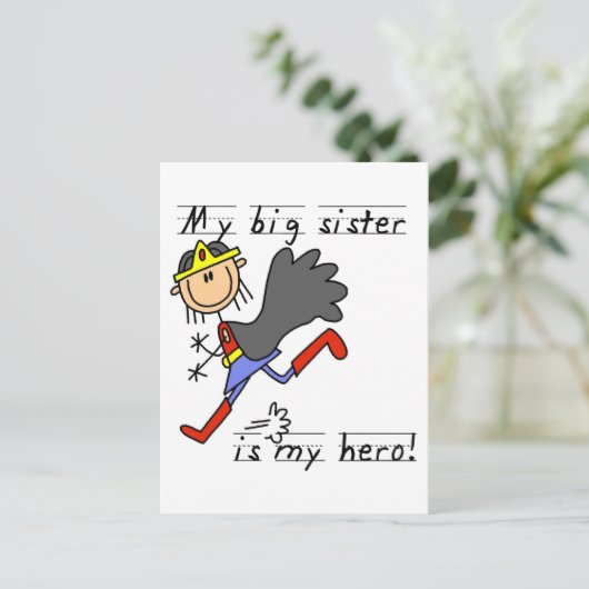 Hero Big Sister Tshirts und Geschenke Postkarte (Stehend Vorderseite)