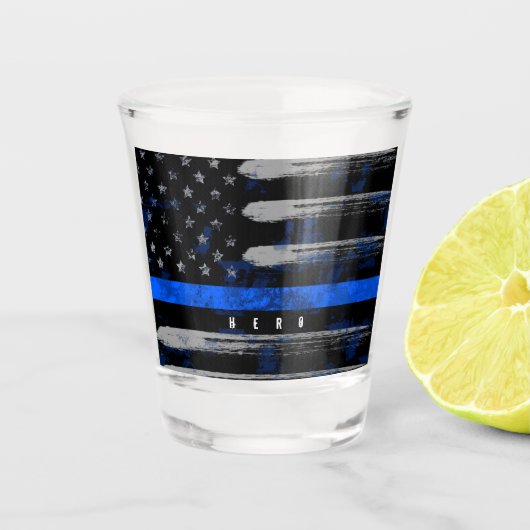 HERO Blue Thin Line Shot Glas (Vorderseite)