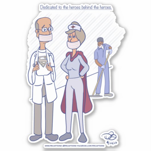 Hero Custom Cut Stickers Aufkleber (Vorderseite)