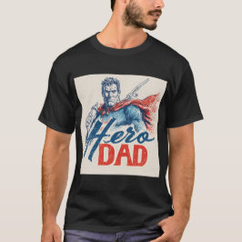 "Hero Dad" Superhero Illustration with Baby Bottle T-Shirt