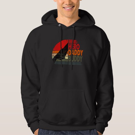 HERO DADDY BUDDY  Dad Father  Fathers Day Hoodie (Vorderseite)