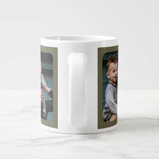 Hero Daddy Father`s Day 2 Photo Collage Jumbo-Tasse (Rückseite)