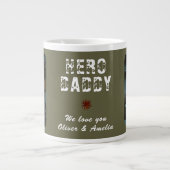 Hero Daddy Father`s Day 2 Photo Collage Jumbo-Tasse (Vorderseite)