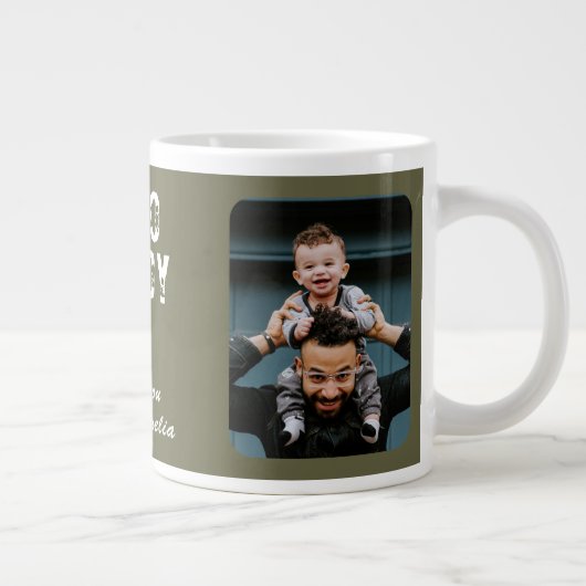 Hero Daddy Father`s Day 2 Photo Collage Jumbo-Tasse (Rechts)