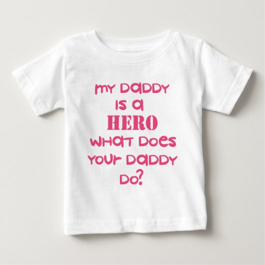HERO-DADDY-PINK BABY T-SHIRT (Vorderseite)