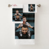 Hero Daddy Vatertag 2 FotoCollage Badhandtuch Set (Insitu)