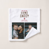 Hero Daddy Vatertag 2 FotoCollage Badhandtuch Set (Waschlappen)