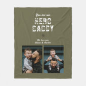 Hero Daddy Vatertag 2 FotoCollage Fleecedecke (Vorderseite)