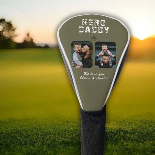Hero Daddy Vatertag 2 FotoCollage Golf Headcover