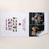 Hero Daddy Vatertag 2 FotoCollage Strandtuch (Vorderseite)