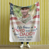 Hero Daddy Veteran Personalisiert America Flag Fleecedecke