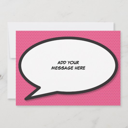 HERO Fun Retro Comic Pop Kunst Einladung (Rückseite)