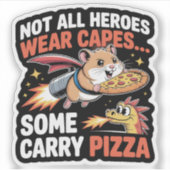 Hero Hamster Pizza Flight - Funny Jetpack Aufkleber (Vorderseite)