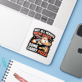 Hero Hamster Pizza Flight - Funny Jetpack Aufkleber (Laptop mit iPhone)